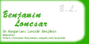 benjamin loncsar business card