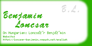 benjamin loncsar business card